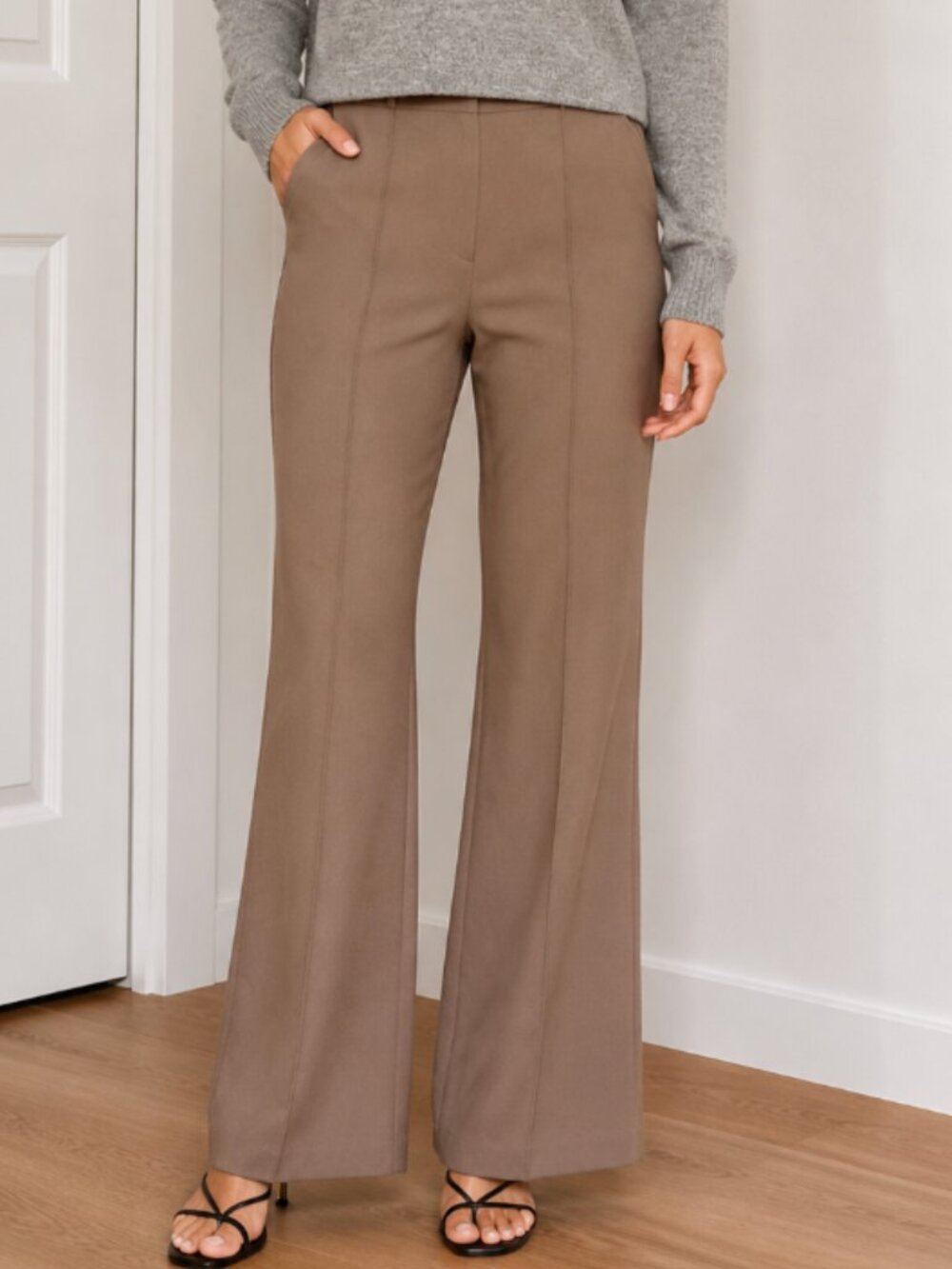 NWT Abercrombie & Fitch Taupe Skinny Wide Leg Pants